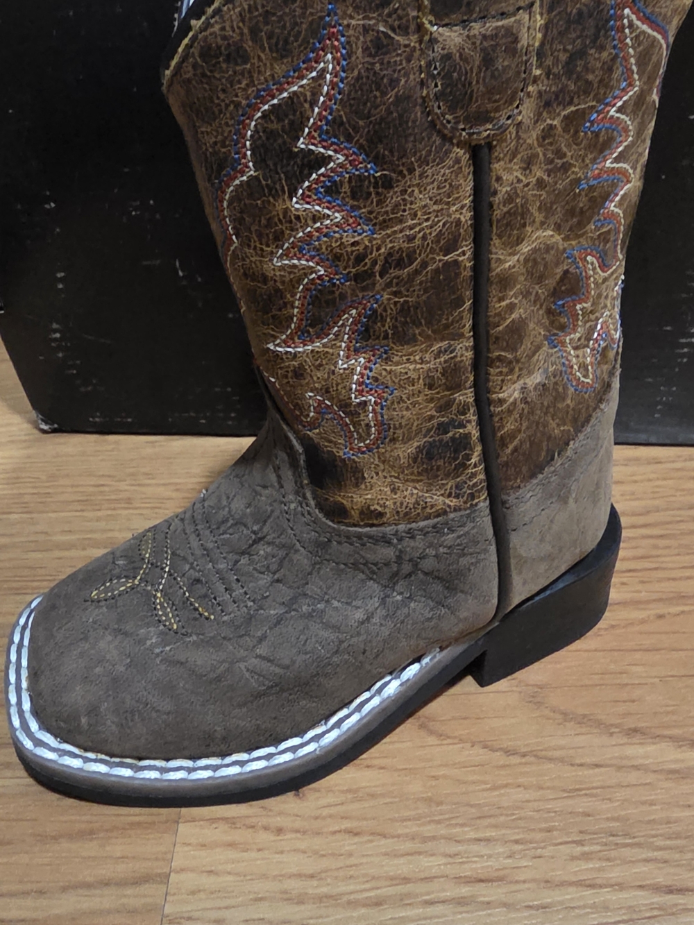 Toddler Cowboy Boots with Embroidery & Distress